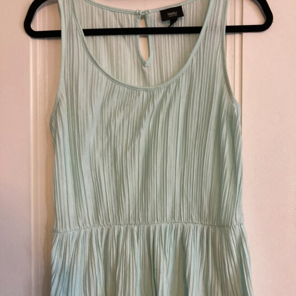 Women's Pleated Blue Tank in Size Medium